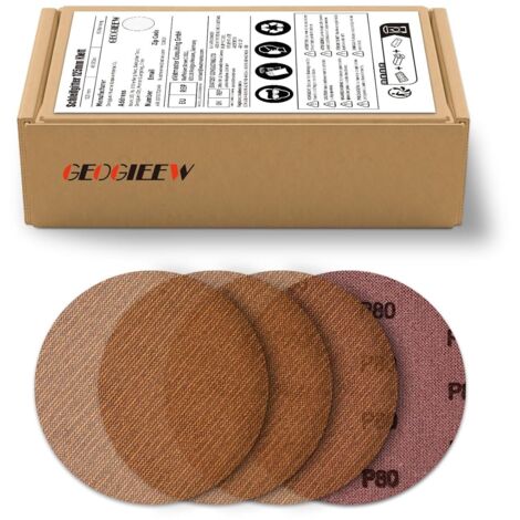 Disco abrasivo de 125 mm, grano 150-50, 125 mm Disco de lijado duradero Ideal para lijadoras de paneles de yeso (1/5)