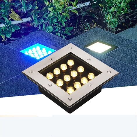 Foco LED cuadrado empotrable para exteriores, resistente al agua, IP66, AC85-265V, para entradas de vehículos, terrazas, escaleras, jardines y chimeneas (rojo, 9W).