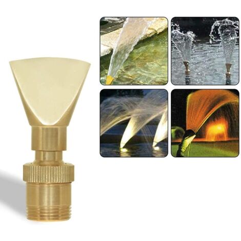 Boquilla de latón Hooshing de 1,27 cm DN15 y 1,9 cm DN20, estrecha, con forma de abanico, para fuentes de agua, jardines, estanques, parques de atracciones y museos. (1/4)