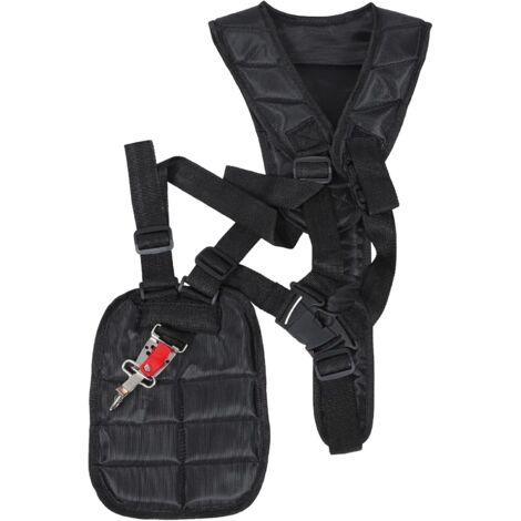 Arnés para desbrozadora con hombreras acolchadas y cinturón ajustable para una jardinería cómoda y segura con distribución uniforme de la carga. (1/5)