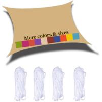 Toldo rectangular de 3x6 m, impermeable, de tela PES, con protección UV del 98%, ideal para jardín, terraza, balcón, piscina, fiestas y exteriores. Color amarillo arena.
