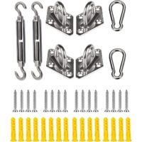 Kit de herrajes de acero inoxidable 304 para la instalación de velas de sombra rectangulares y triangulares para jardín, césped, patio y uso exterior (40 piezas)