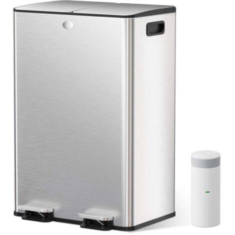 Poubelle à Double Compartiment avec Couvercle, 2x30L