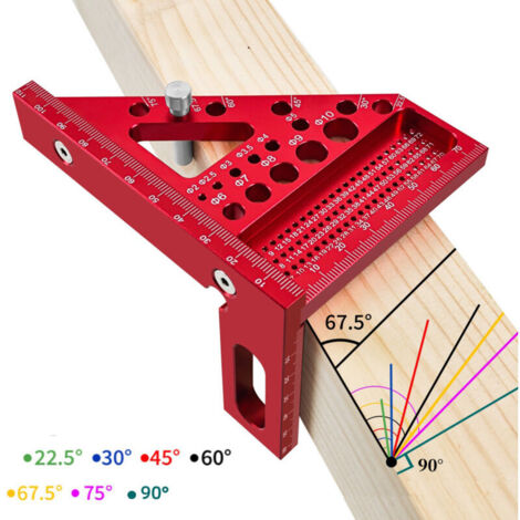 Builders Square Ruler 3D Multi-Angle Square, Woodworking Square, Multifunctional Aluminum ...