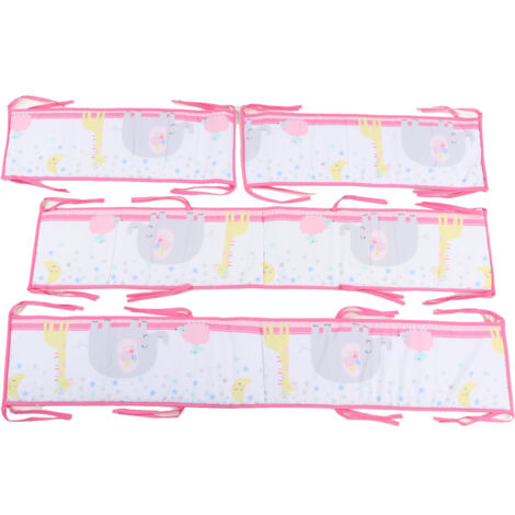 Crib head protection set, cute print, breathable, solid stripes, shockproof, soft, for boys and girls, type 3 (1/5)