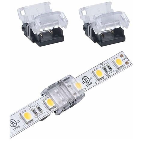 2x 8mm Monochrome LED Strip Quick Coupler Connector Solderless Terminal ...