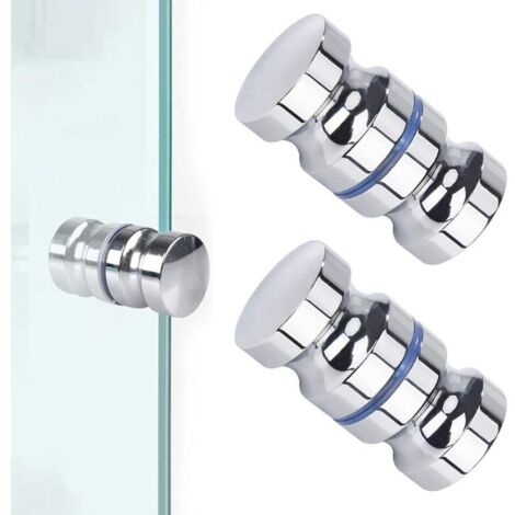 2 Pieces Shower Door Knob, Round Stainless Steel Shower Door Knob, Shower Door Knob, Shower Door Handles for Bathroom, Glass Door, Sliding Door (1/5)