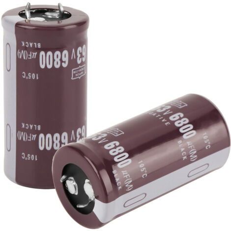 2 pieces of 63V 6800uF electrolytic capacitors - Dimensions 25 × 50 mm, temperature 105℃.