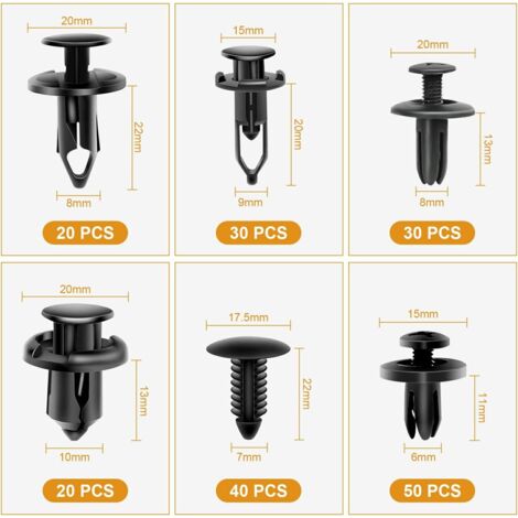 190 Pieces Car Clips, Rivet Clip Plastic Car Repair, Plastic Rivets ...