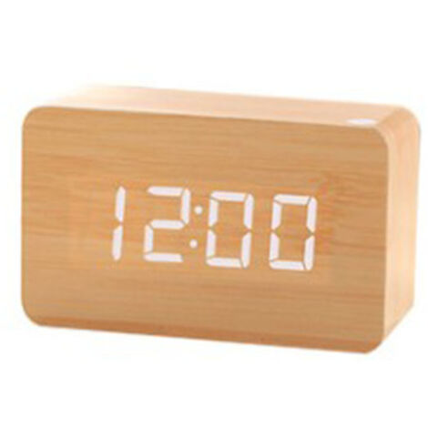 Small LED digital alarm clock, grandfather clock with date and temperature display, 3 adjustable brightness levels, voice control, 2 display modes (1/5)