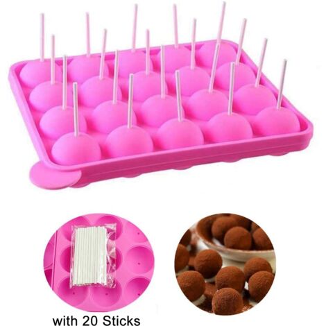 Silicone cake pop mold, 20 round shapes, ideal for parties and baking (1/4)