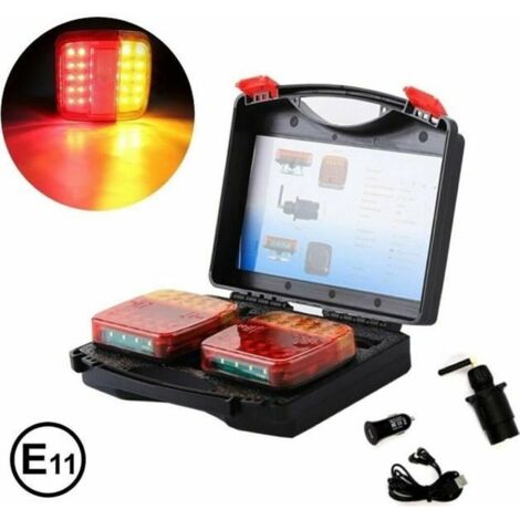 2x LED Rear Lights E11 Approved A Magnetic Base Wireless WiFi (1/4)