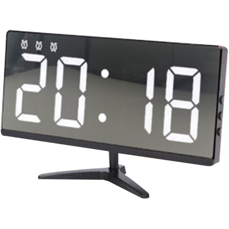 LED digital alarm clock, 4 brightness levels, temperature/date display, USB ports