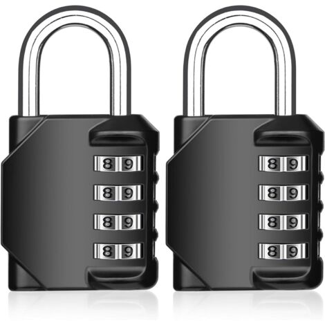 Rectangular Combination Lock Combination lock, 2-piece combination lock, 4-digit padlock, resettable ...