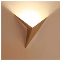 LED Wall Light, Indoor LED Wall Sconce, 3W, Creative Triangle Shape, Gold Wall Lamp, 3000K Warm White, Modern Metal Wall Light Fixture for Bedroom, Living Room, Staircase, Hallway (Gold)