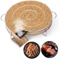 Cold smoke generator - complete with grill cleaning brush - for smoking meat and fish in smokers