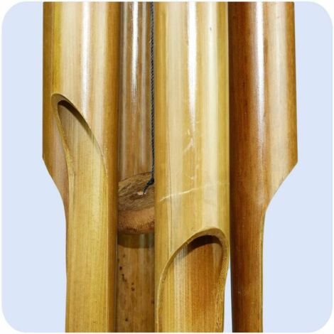 Campana de viento de bambú, móvil decorativo, tubos de sonido, campanilla relajante para jardín, timbre Feng Shui, 60 cm (1/4)