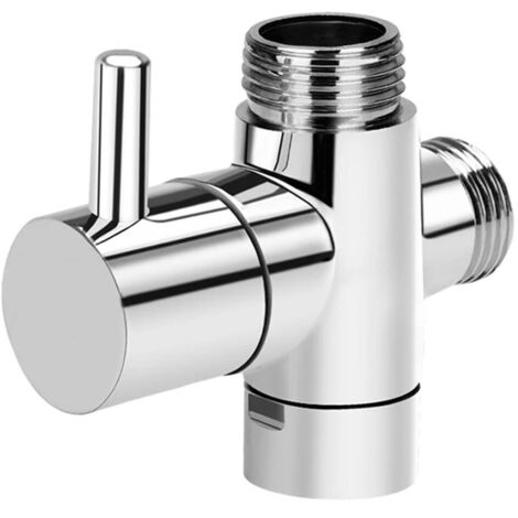 Válvulas desviadoras de ducha, distribuidor de agua para ducha, grifo de ducha, válvula de distribución de agua de tres vías, interruptor de cabezal de ducha, convertidor de conector de 1/2". (1/5)