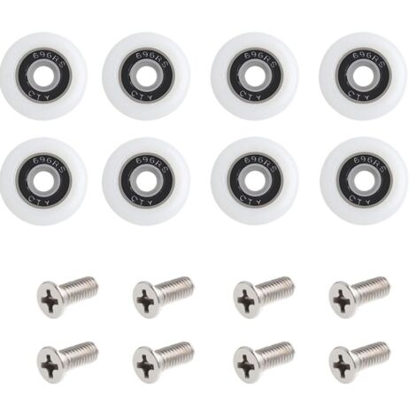 Juego de 8 rodillos para puertas de ducha con tornillos, rodillos de repuesto de 23 mm de diámetro para puertas correderas de ducha. Para mamparas de ducha.