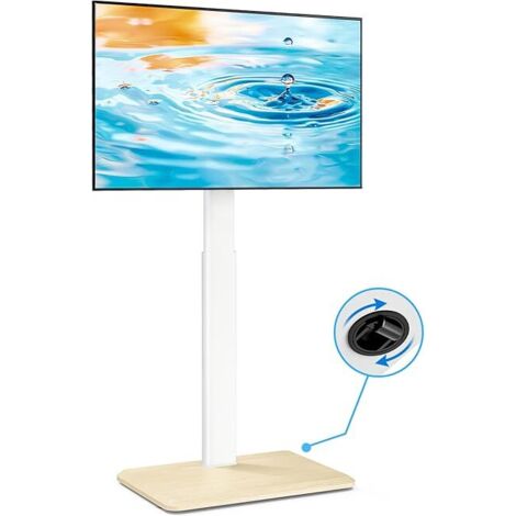 Support TV roulettes avec roulettes Cachées, Support TV sur Pied et Réglable en Hauteur pour Téléviseurs de 24 à 55 Pouces, TV Universel Pivotant Charge Maximal 30 kg, VESA Max 400x400mm, Blanc (1/5)