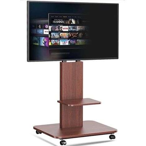 Support TV sur Pied Sol avec roulettes pour 32 à 75 Pouces écran/LCD/LED/Plasma,Chariot TV à Roulette avec Étagère,réglable en Hauteur Peut Supporter jusqu'à 60 kg,VESA 200x200-600X400 mm (1/5)
