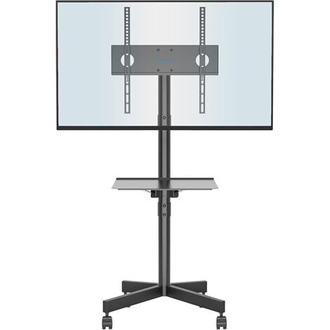 Support TV roulettes Support Tele Mobile pour Téléviseurs Plasma/LCD/LED de 22 à 60" avec Étagère, Support TV sur Pied avec roulettes Réglable en Hauteur jusqu'à 25 kg, Max. VESA 400x400 mm (1/5)