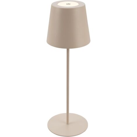 Lampe de table LED sans fil, tactile, à intensité variable, réglable en hauteur, lampe de chevet, lecture, camping, à accu, extérieur, 36x10,5 cm, beige (1/5)
