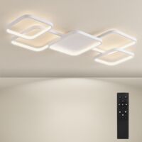 BAYHT Dimmbare Deckenlampe mit Fernbedienung, 56W LED Deckenleuchten mit Einstellbarer Helligkeit, Moderne LED-Deckenleuchte für Wohnzimmer Schlafzimmer Weiß