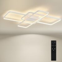 BAYHT Dimmbare Deckenlampe mit Fernbedienung, 70W LED Deckenleuchten mit Einstellbarer Helligkeit, Moderne LED-Deckenleuchte für Wohnzimmer Schlafzimmer Weiß 90cm
