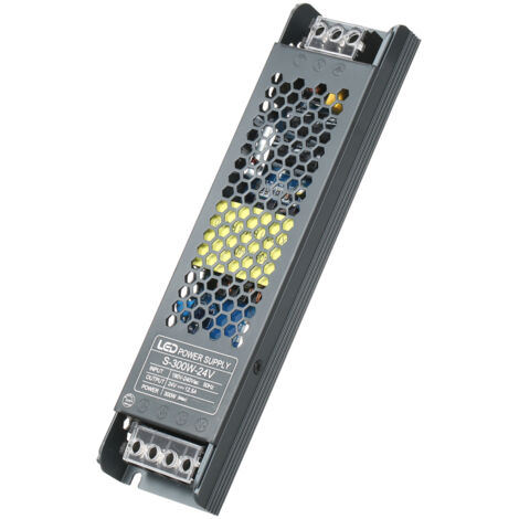 Adattatore di alimentazione ultrasottile per strisce LED, trasformatore da AC190-240V a DC24V 12.5A 300W, convertitore di potenza switching per interni.