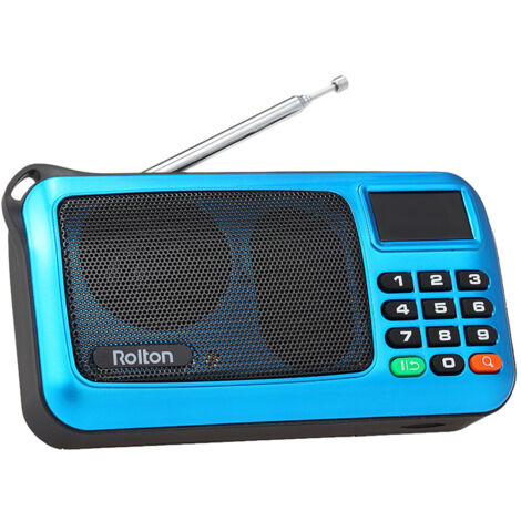 Radio digitale FM portatile Rolton W405 con altoparlante USB per computer, ricevitore stereo HiFi, torcia, display a LED e lettore di schede TF.