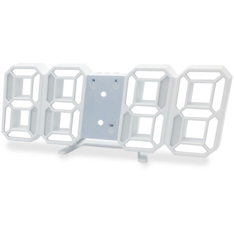 Digitaler 3D-LED-Wandwecker mit Anzeige von Uhrzeit, Datum und Temperatur, einstellbarer Helligkeit und modernem Design