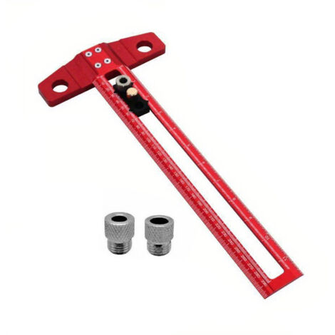 2-in-1 Bohrpositionierungslineal 63,5 Cm – T-Quadrat Aus Aluminium, Höhenverstellbar, Für Schreinerei & Präzises Zeichnen