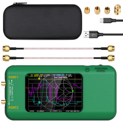 Analizzatore di rete vettoriale HF/VHF portatile ad alta frequenza e multifunzionale, schermo TFT da 3,98 pollici con risoluzione 320480 e interfaccia di ricarica Type-C. (1/5)