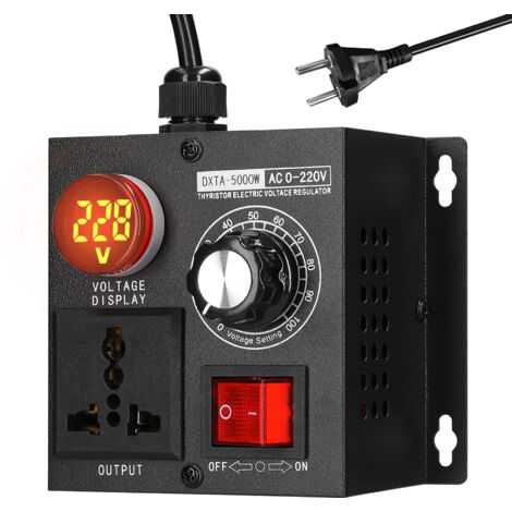 Regulador de voltaje CC AC220V 5000W, controlador de voltaje monofásico variable portátil, ajuste de temperatura, velocidad y brillo.