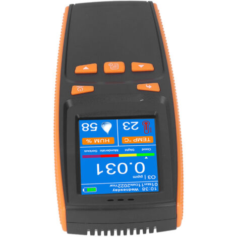 Detector de ozono portátil, pantalla LCD de 320 x 240, carga USB, analizador de ozono multifuncional.