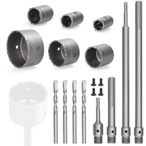 16 brocas eléctricas de impacto para taladrar paredes, brocas huecas de carburo para ladrillos, herramienta de perforación para aire acondicionado y plomería. (1/5)