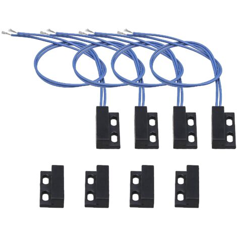 Alarma de cerradura de puerta por inducción magnética, interruptor de láminas normalmente abierto, 110-220 V CA, paquete de 4 con tornillos.