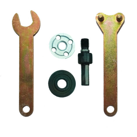 Adaptador de mandril para taladro y amoladora angular de 3/8" (10 mm), soporte para disco, juego de llaves 5 en 1 (2 piezas) (1/5)