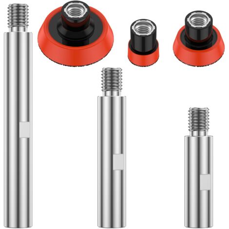 Kit de 6 discos de pulido flexibles M14  Tamaños 1.2/2/3 pulgadas con extensión  Para pulidoras de automóviles y amoladoras angulares  Incluye adaptador de eje concéntrico