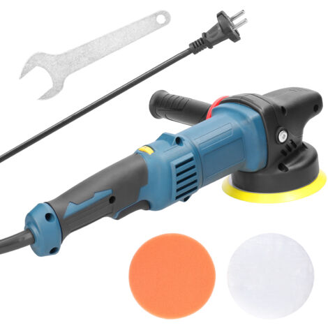 Lijadora orbital aleatoria de 980 W Pulidora de disco de 5" (125 mm) 6 velocidades variables Orbital con 2 discos Para madera, muebles y carrocería de automóviles (1/5)