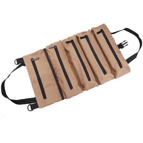 Bolsa de herramientas enrollable multifuncional hecha de tela Oxford resistente, bolsa de almacenamiento colgante para herramientas (1/5)