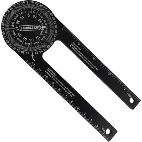 Sierra ingletadora de aleación de aluminio de 7 pulgadas resistente a la corrosión con transportador, mide ángulos interiores y exteriores, para carpinteros y fontaneros.