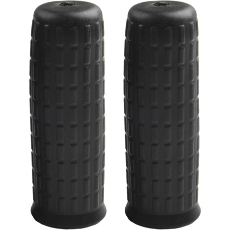 Mango protector de goma negra de 12,5 x 3 cm, universal para carretillas, tractores y cortacéspedes de tubo redondo.