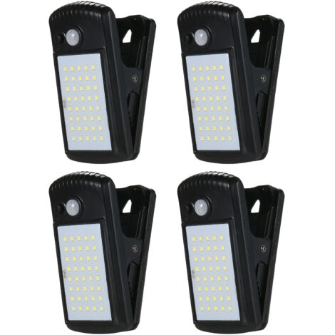 40 luces solares LED para exteriores con sensor de movimiento y abrazadera impermeable IP65 para valla, terraza, pared, garaje, patio. (1/5)