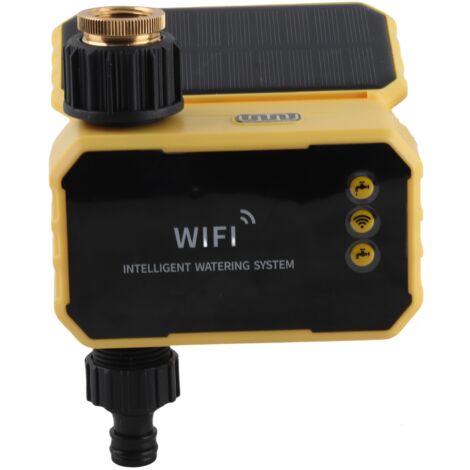 Temporizador de riego WiFi con panel solar, controlador de riego inteligente y automático mediante aplicación para manguera. (1/5)