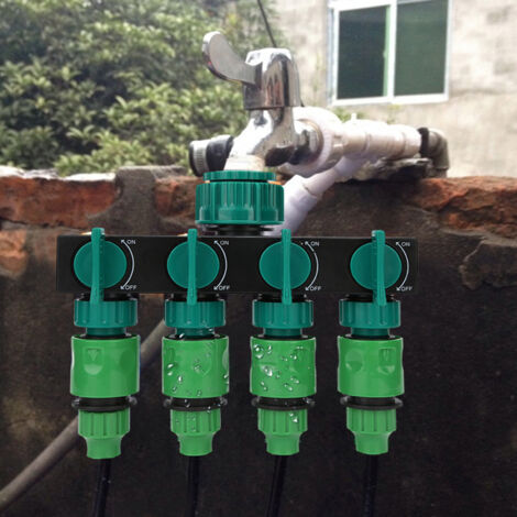 Válvula desviadora de 4 vías DN20/DN25 FNPT, con conexión rápida de 1/4 de pulgada, para riego versátil. (1/5)