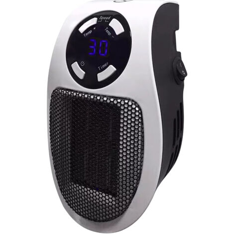 Calefactor cerámico de 500 vatios, mini calefactor portátil económico con termostato y temporizador, ideal para oficina, dormitorio y sala de estar (blanco).