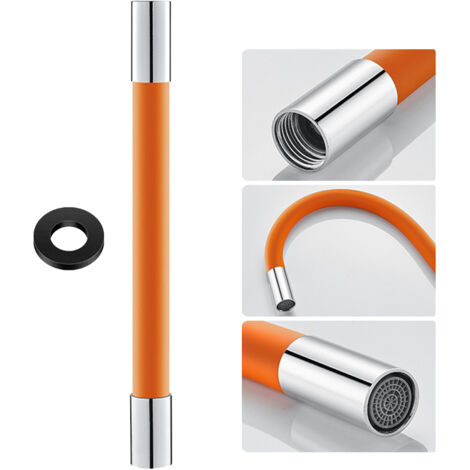 Manguera de extensión para ducha con rotación de 360°, de silicona, con cierre hermético, aireador y extensión flexible para grifo, ideal para lavar y enjuagar. (1/5)