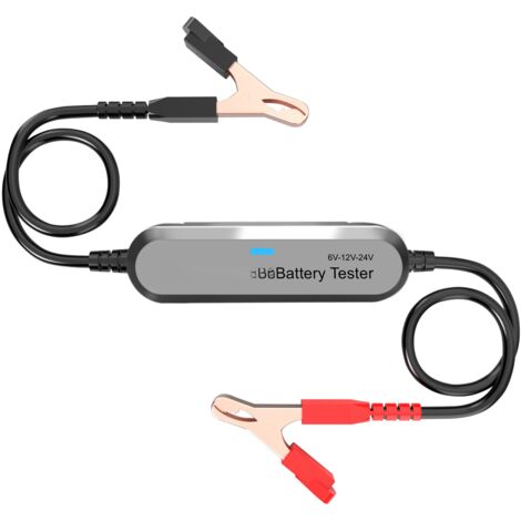Probador de baterías de coche BK200 BT, probador de carga de batería de 6V/12V/24V, analizador de resistencia interna para coche, motocicleta, cortacésped, Steamboat, color plata. (1/5)